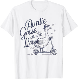 Auntie Goose on The Loose Funny Scooter Animal Retro