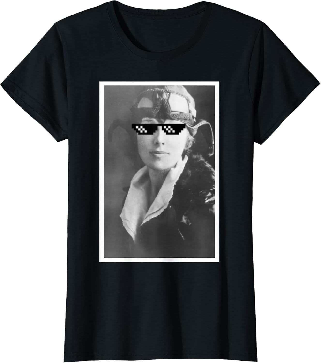 Funny Amelia Earhart Internet Meme Sunglasses T Shirt