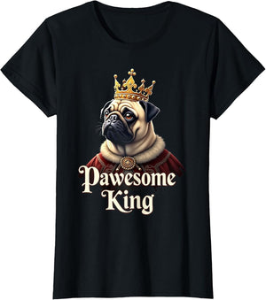 Funny Pawesome Pug King Dog Art