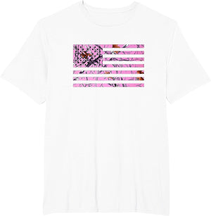 Pink Hunting Camo Flag Pattern American USA US Camouflage