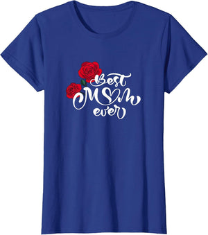 Best Mom Mum Ever with Red Rose Flowers - Happy Mothers Day