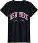 New York New York NY Varsity Style Pink Text