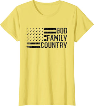 God Family Country - Patriotic Christian US Flag