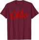 Ohio Shirt OH Red Script Love Home Pride Map Distressed