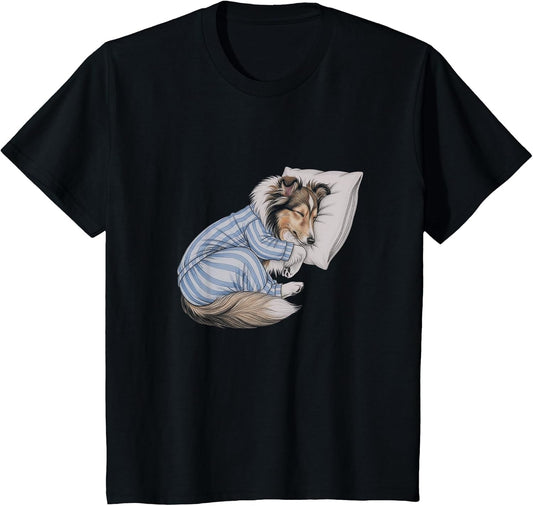 Sleeping Pajama Shetland Sheepdog Drawing Art Sheltie Design