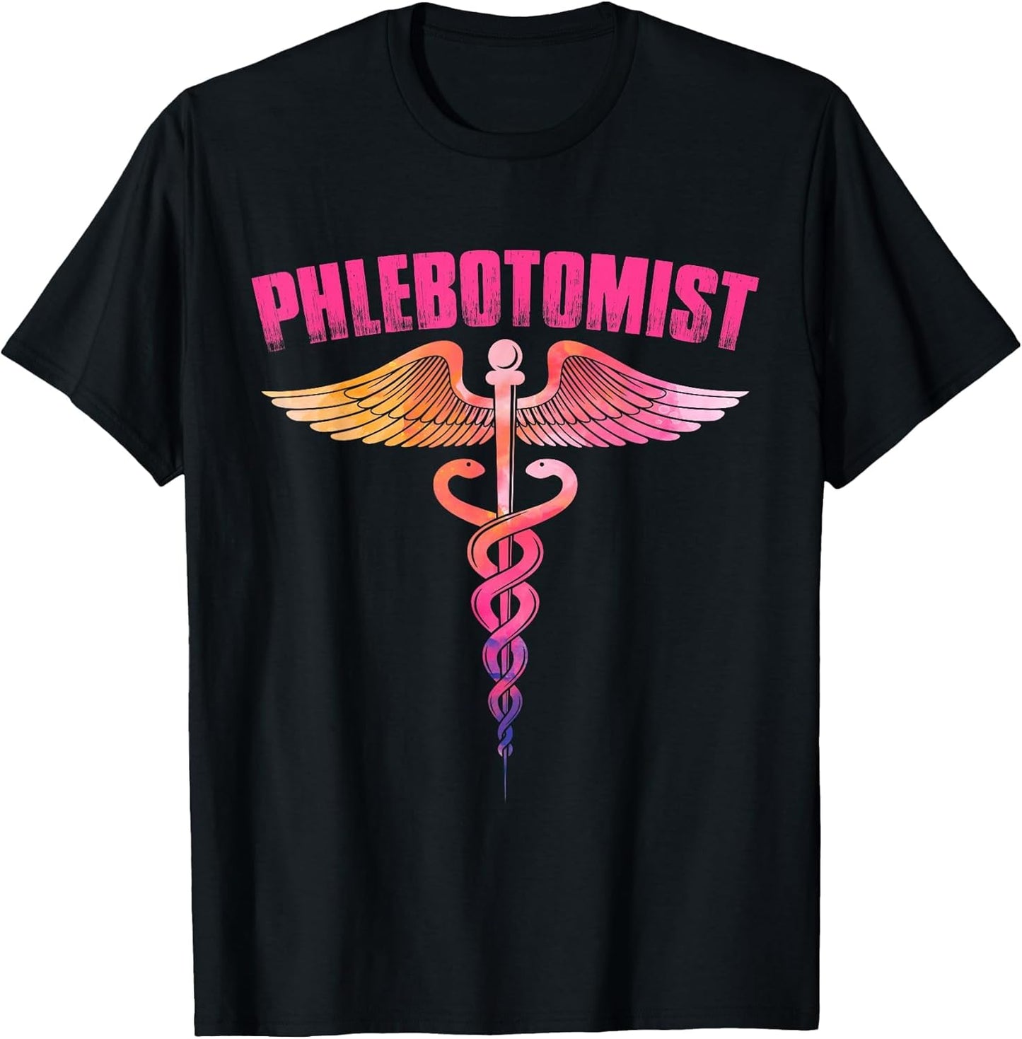 Colorful Watercolor Caduceus Phlebotomist Men Women Novelty