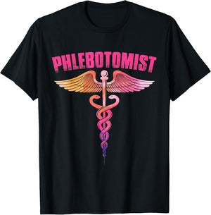 Colorful Watercolor Caduceus Phlebotomist Men Women Novelty
