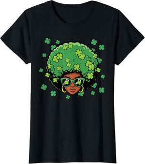 St Patricks Day Afro Woman Saint Pattys Women Girls Kids