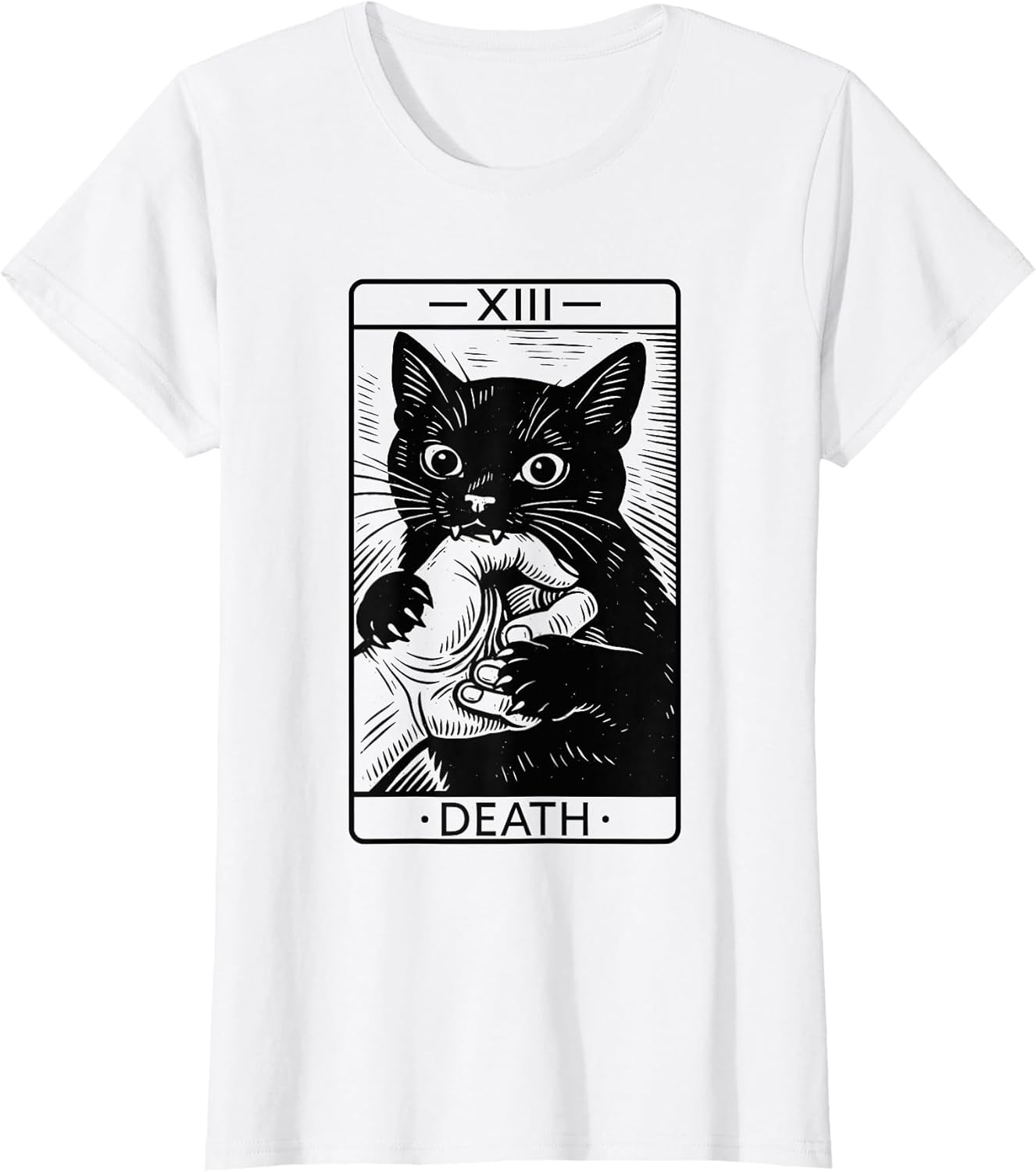 Black Cat Tarot Card Shirt, Funny Witchy Halloween Meme