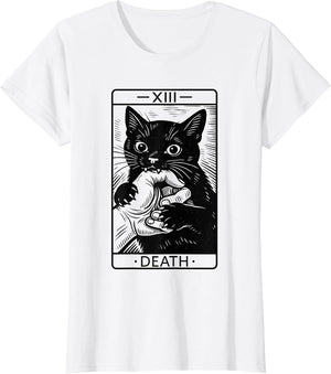 Black Cat Tarot Card Shirt, Funny Witchy Halloween Meme