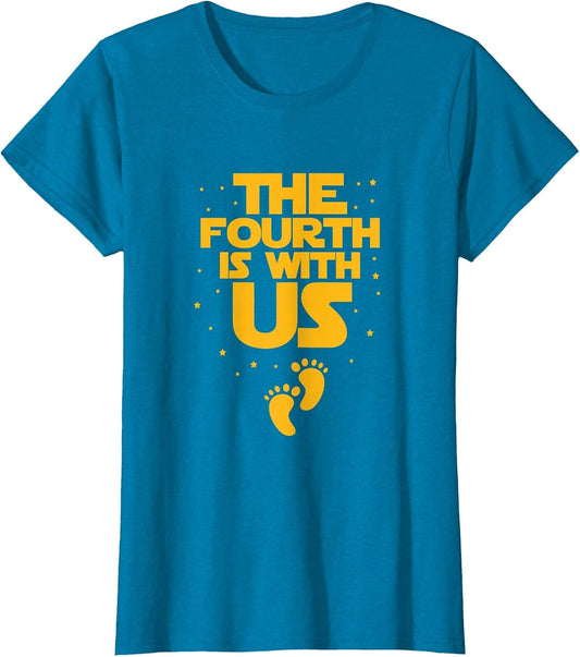 The Fourth is with Us Pregnancy Funny Baby Footprints