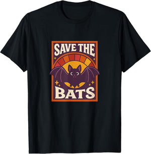 Save The Bats Vintage Halloween Wildlife Illustration