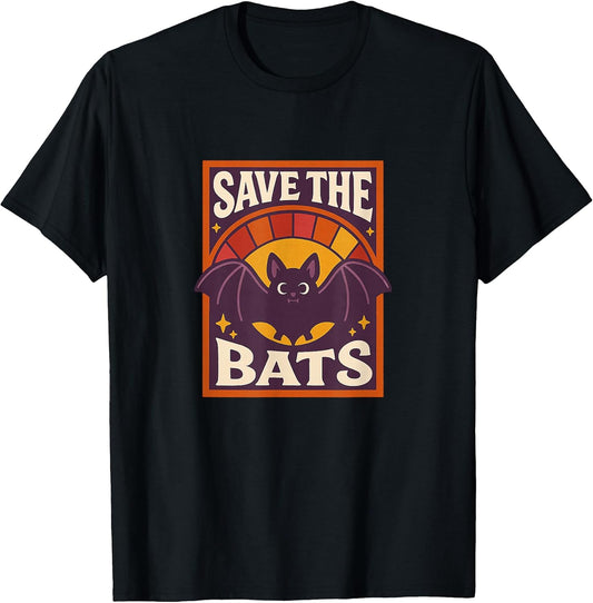 Save The Bats Vintage Halloween Wildlife Illustration