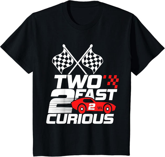 Two Fast 2 Curious Race Car 2nd Birthday Toddler Boy Girl