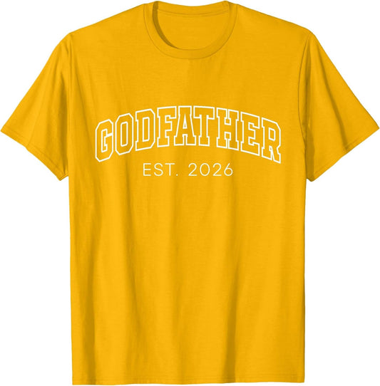 Godfather Est 2026 Lettering New God Dad to Be Father's Day
