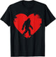 Bigfoot Sasquatch Retro Heart Funny Valentines Day Men Women