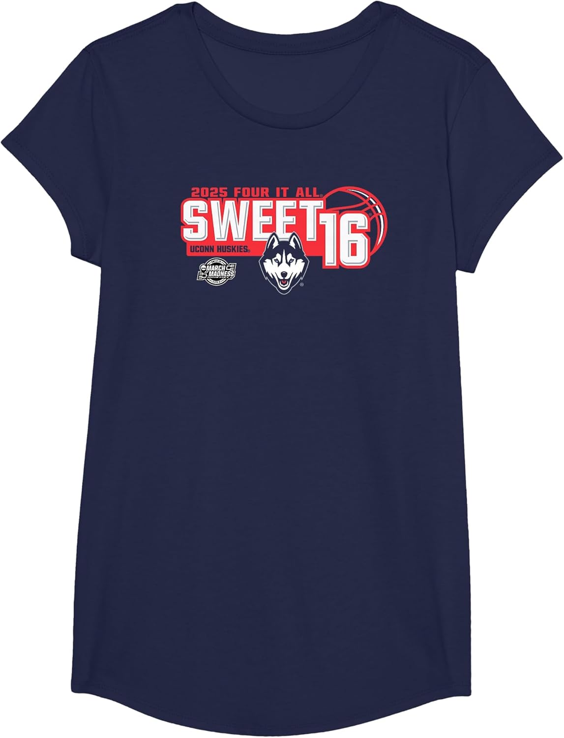 Connecticut Huskies Sweet 16 2025 Women's March Madness Navy