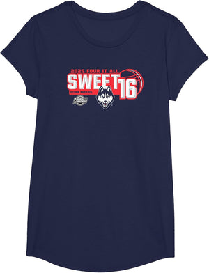 Connecticut Huskies Sweet 16 2025 Women's March Madness Navy