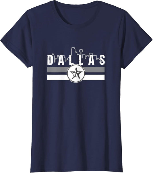 Blue & Grey TX Dallas Old School Throwback Dallas Fan