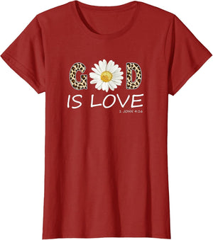 God is Love Cool Flower Christian Women Bible Verse