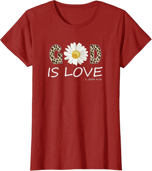 God is Love Cool Flower Christian Women Bible Verse