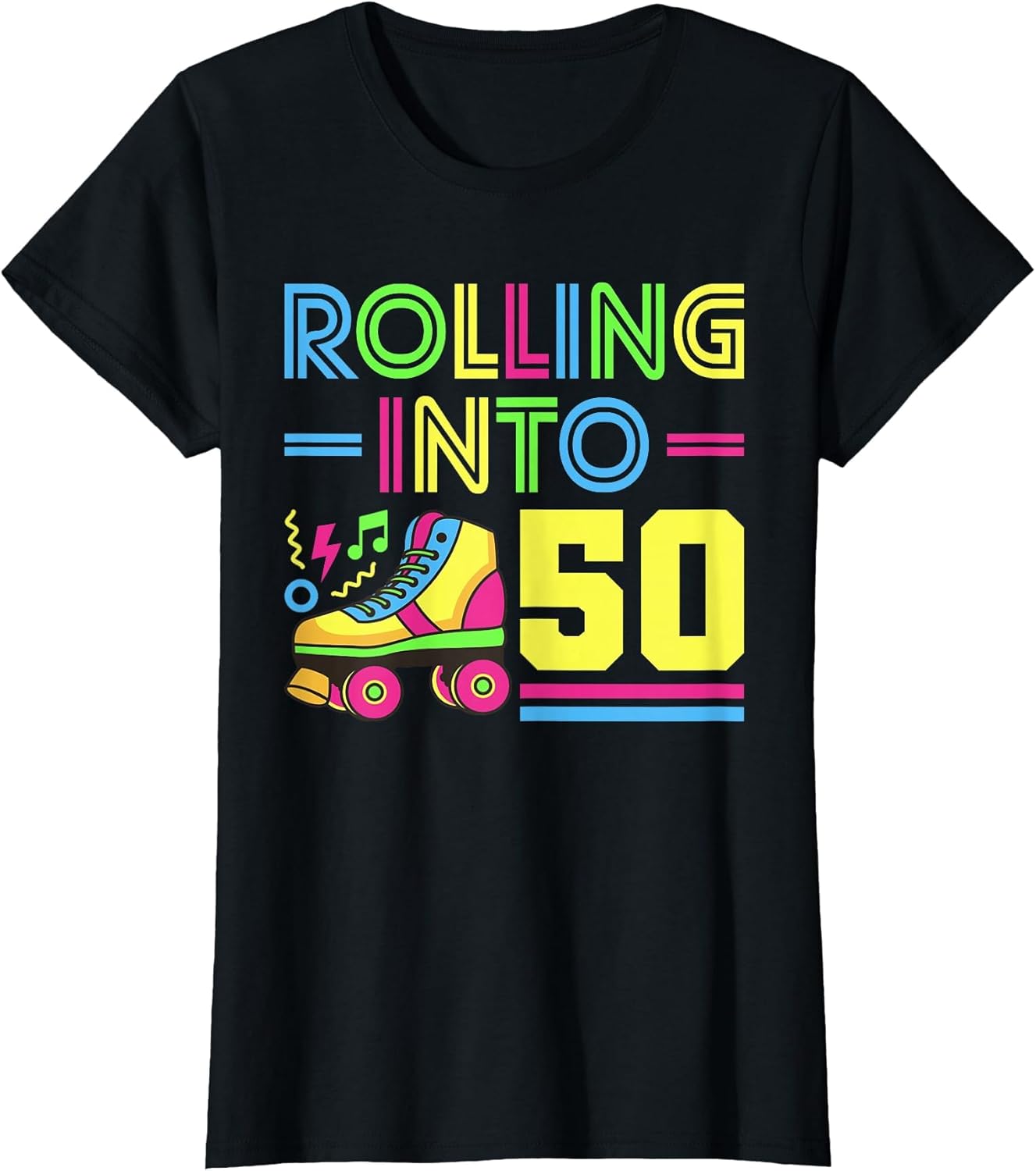 Rolling Into 50 Year Old 80s Outfit Women Bday 50th Birthday