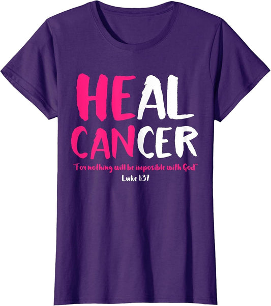 Breast Cancer Awareness Month He Can Heal Christian God Pink