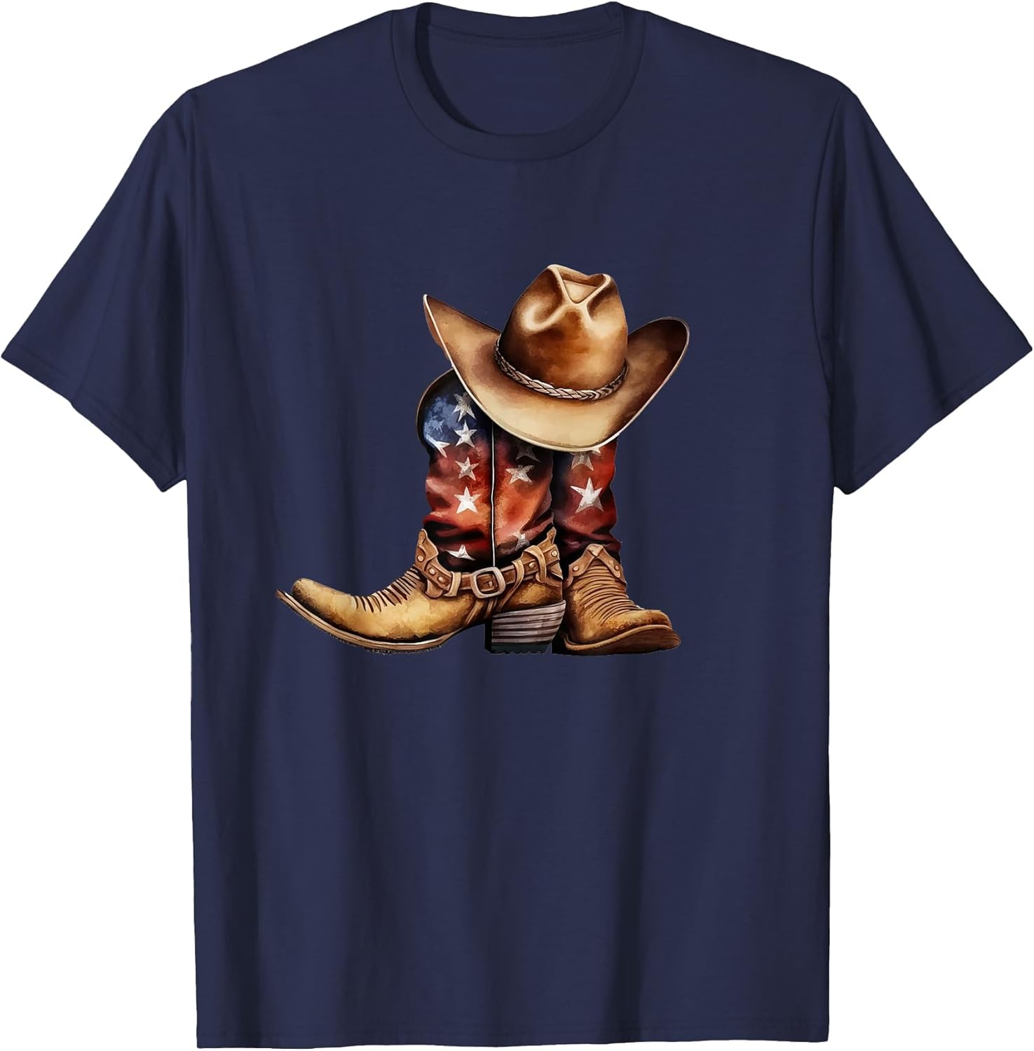 Western Cowboy Boots Patriotic American USA Flag