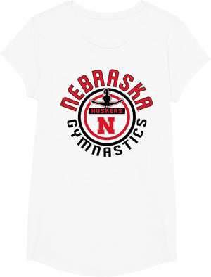 Nebraska Cornhuskers Gymnastics Leap White