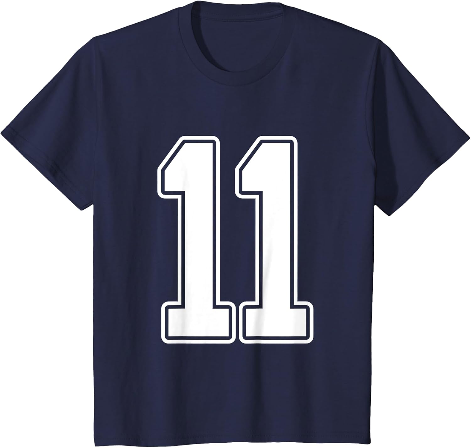 #11 White Outline Number 11 Sports Fan Jersey Style