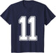 #11 White Outline Number 11 Sports Fan Jersey Style