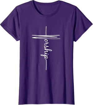 Christian Faith Cross Script - Worship
