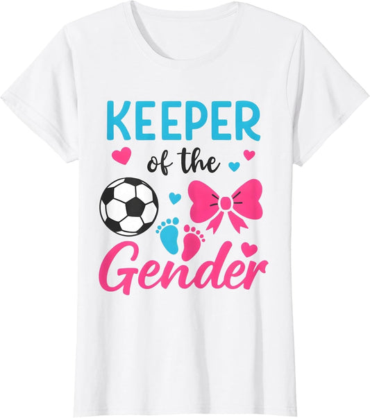 Keeper of The Gender Soccer or Bows Funny Reveal Party Mom