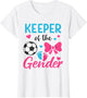 Keeper of The Gender Soccer or Bows Funny Reveal Party Mom