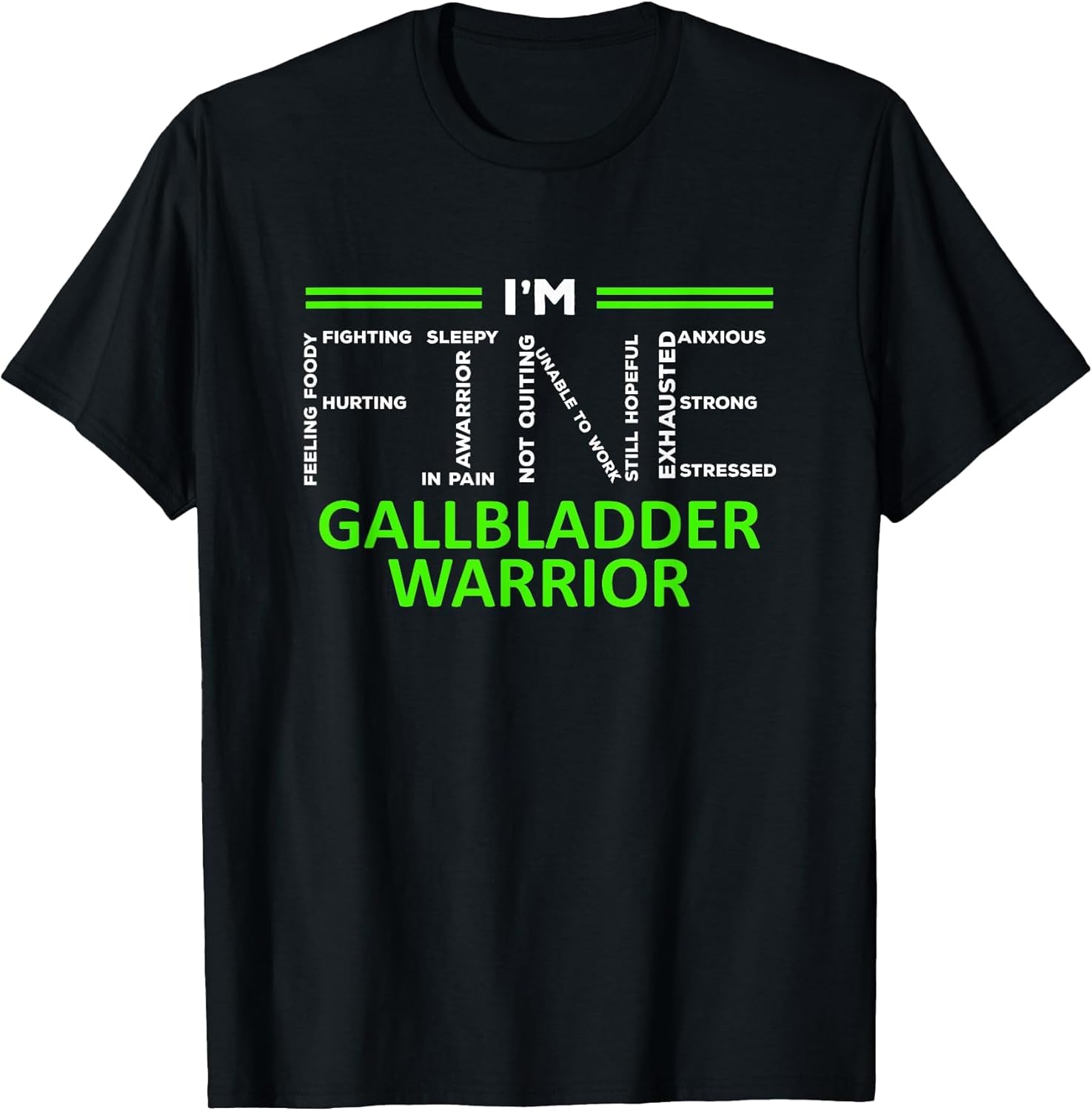 Gallbladder Awareness I´m fine Green Ribbon Cancer