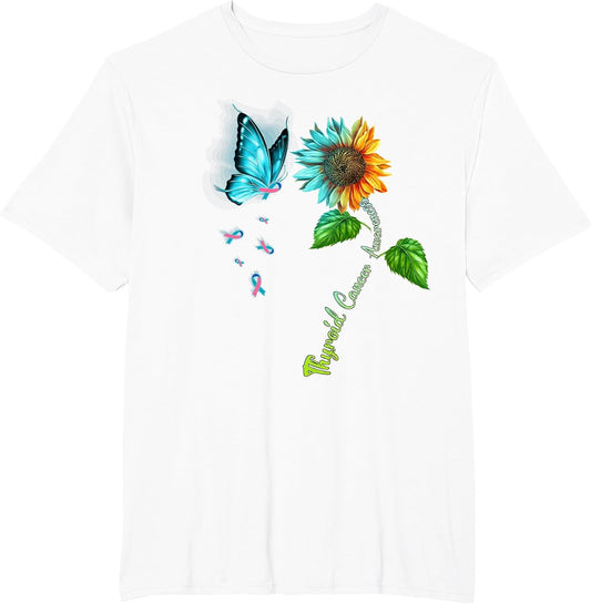 Butterfly Sunflower Thyroid Cancer Awareness