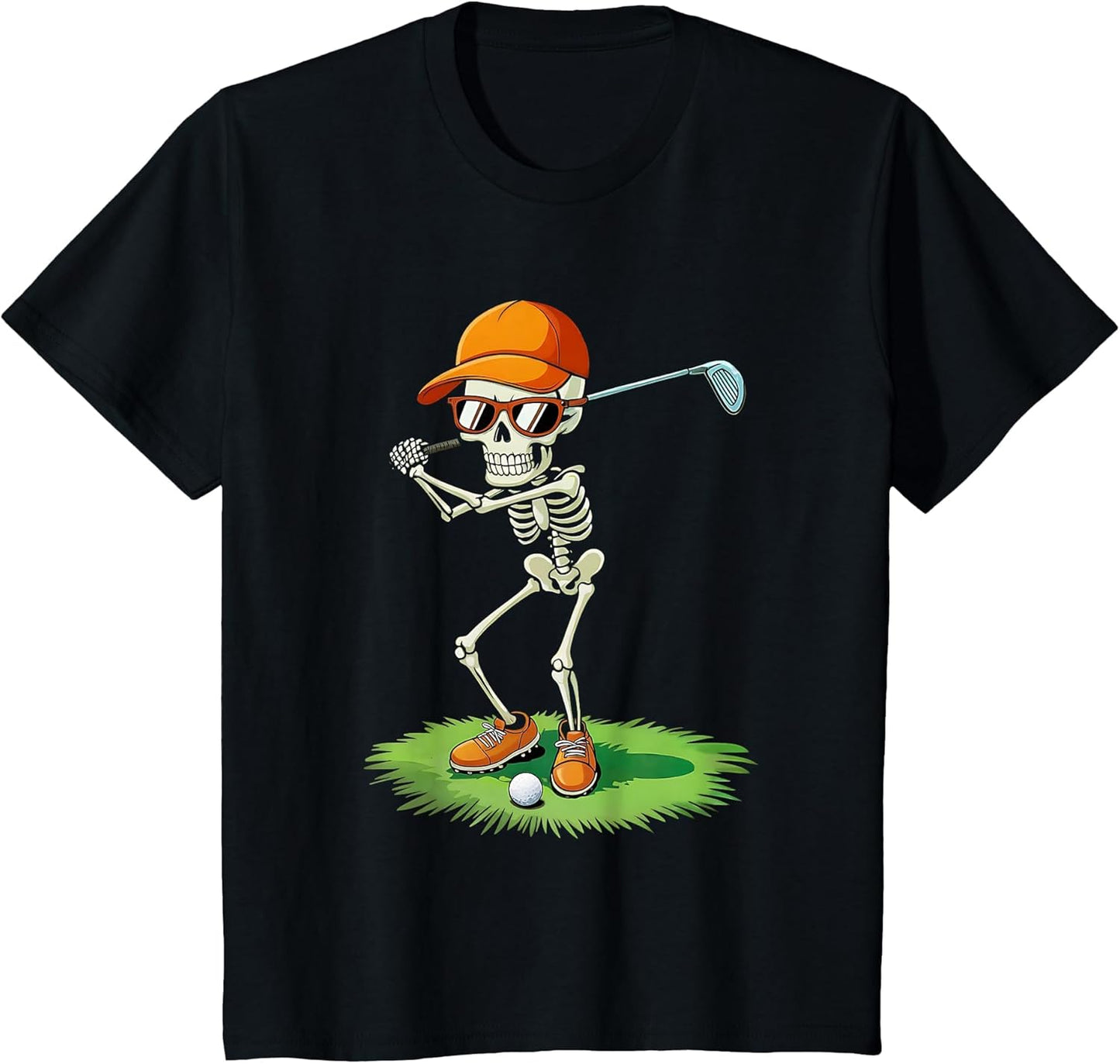 Halloween Skeleton Funny Golf Shirt for Teens Boys Men Kids