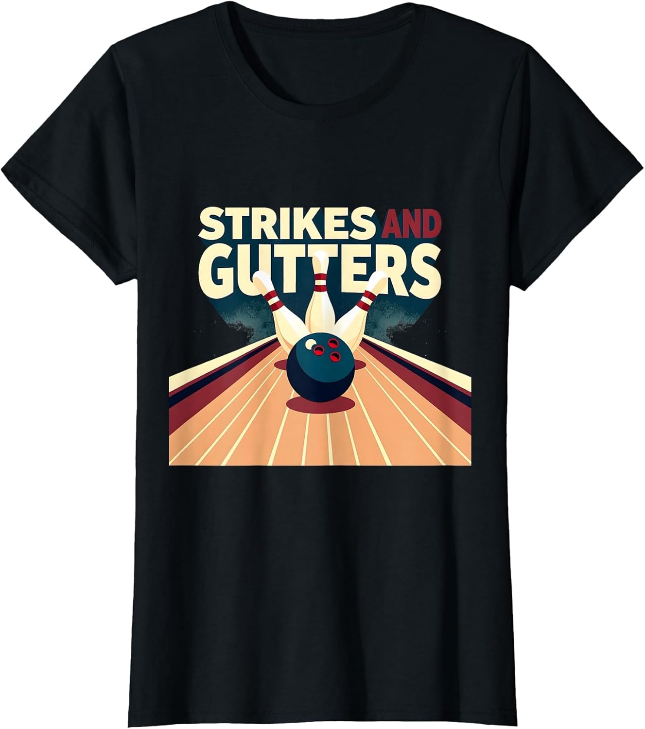 Strikes and Gutters Bowling Shirt - Retro Alley Quote