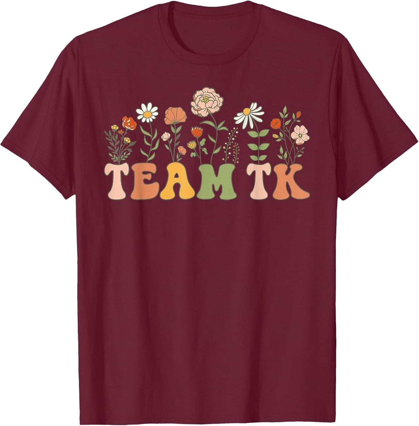 Team TK Wildflower Retro Teacher Daisy Colorful Back School