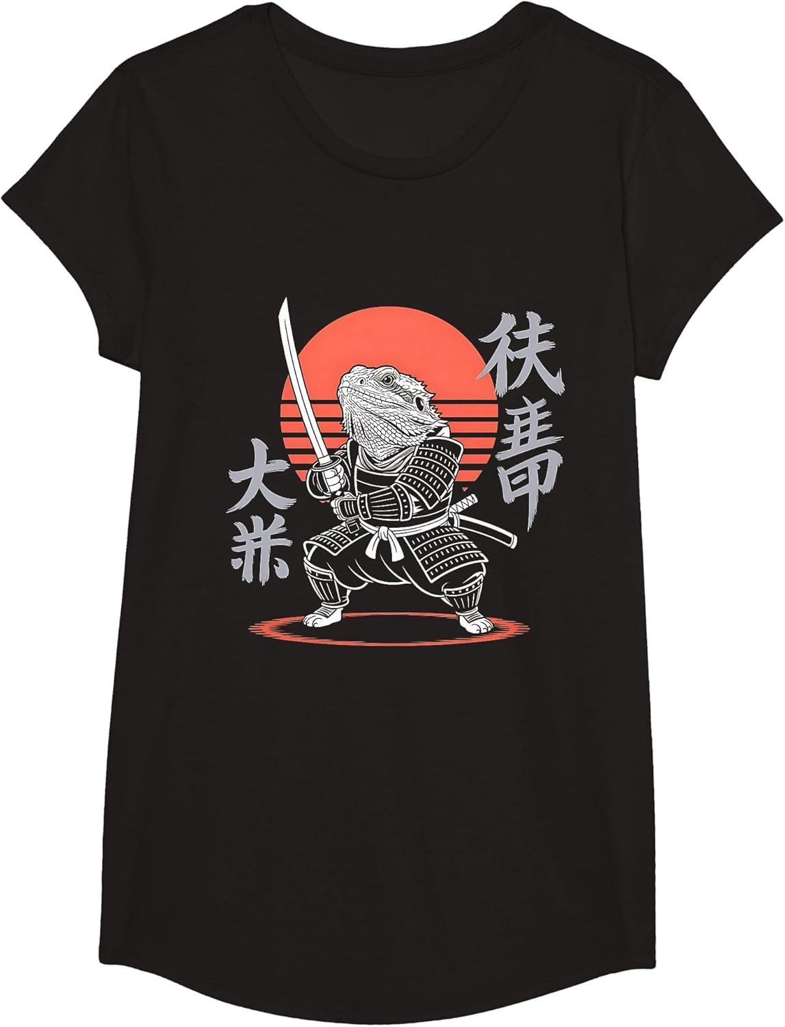 Funny Bearded Dragon Ninja Samurai Retro Anime Beardie Lover