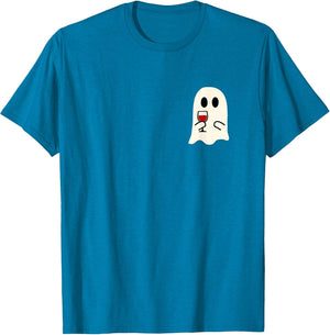 Cute Little Ghost Red Wine Glass Halloween