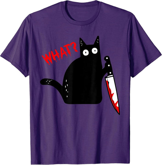 Funny Murderous Black Cat with Knife - Black Cat What?