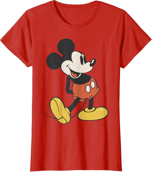 Disney Mickey and Friends Classic Mickey Distressed , Women, Red, Large