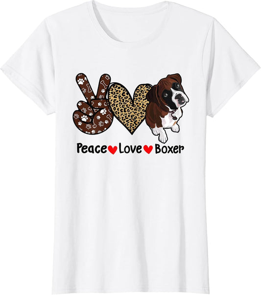 Peace Love Boxer Funny Boxer Mom Dog Mom Dog Lover