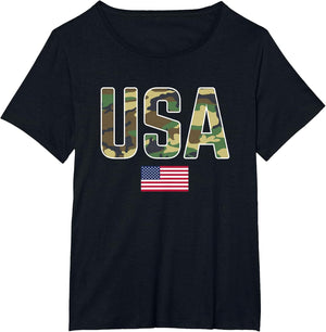 USA Camo Letters with American Flag Patriotic