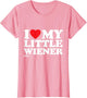 I Love Heart My Little Wiener Funny Dachshund Dog Joke