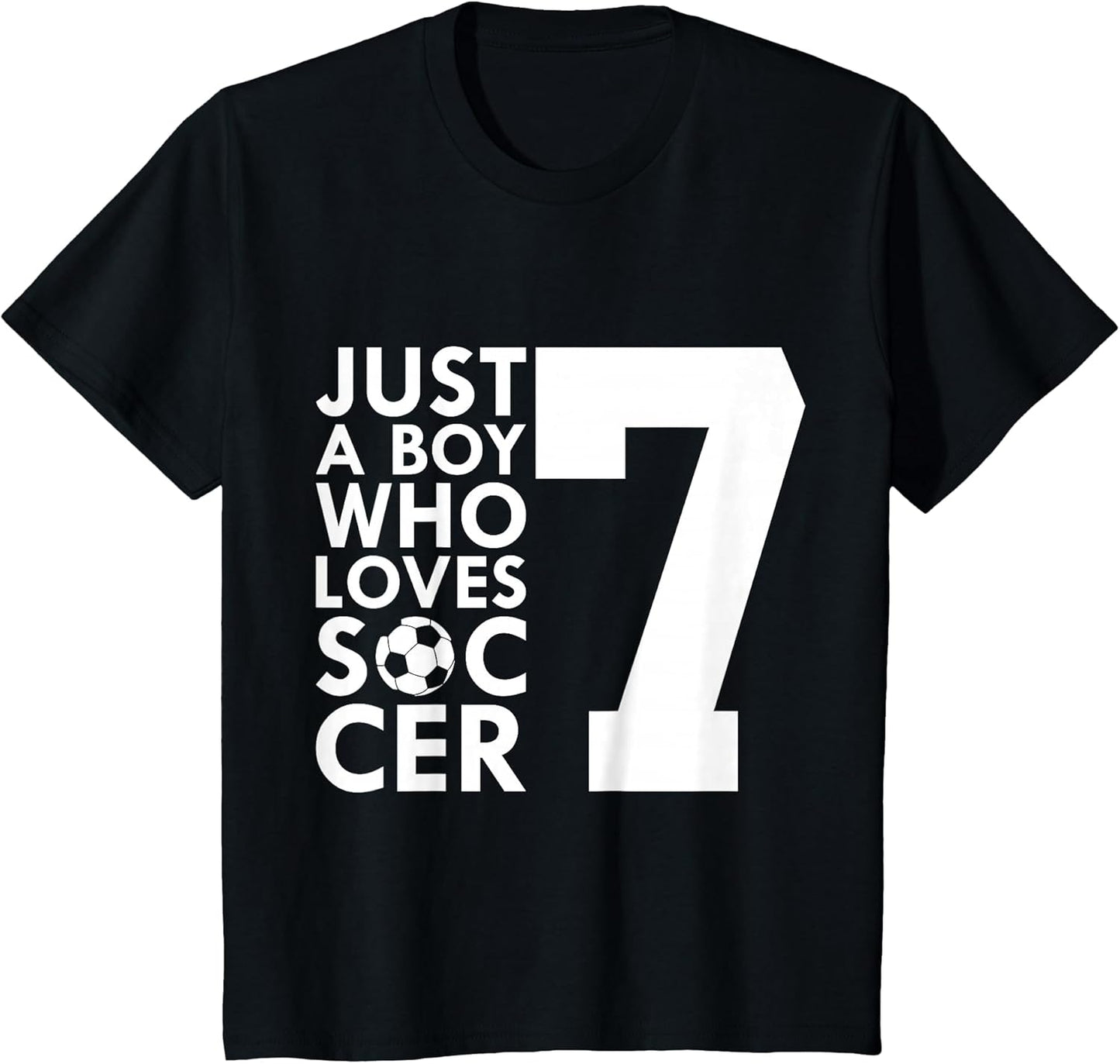 Kids JUST A BOY WHO Loves 7 Years Soccer 7TH Birthday