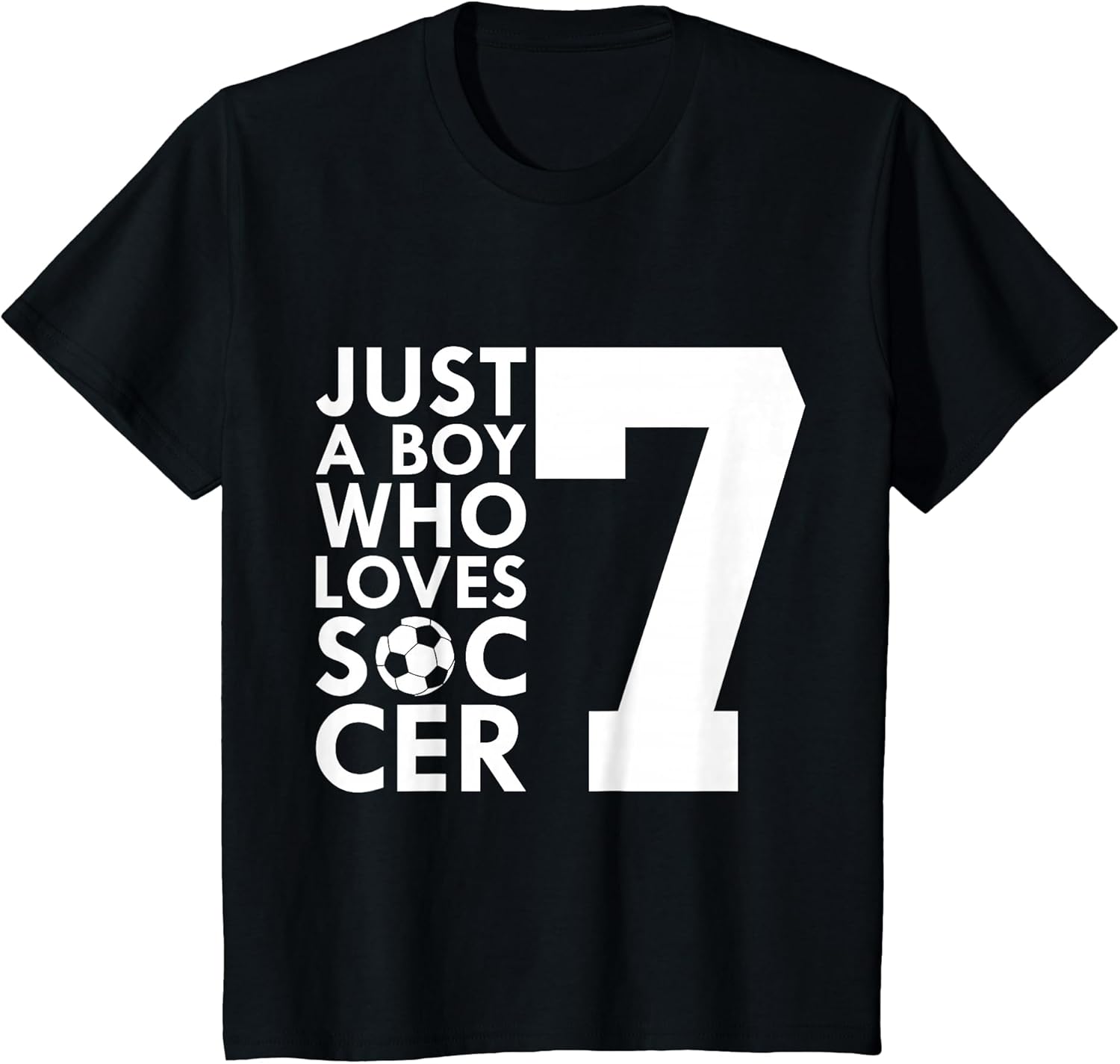 Kids JUST A BOY WHO Loves 7 Years Soccer 7TH Birthday