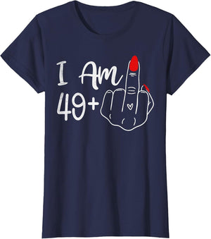 I Am 49 Plus 1 Middle Finger Funny 50th Birthday Women