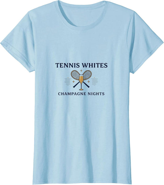 Tennis Whites Champagne Nights Preppy Design